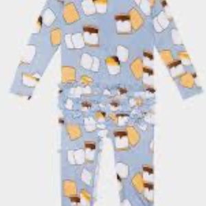 NIP, Posh Peanut Marshal S’mores ruffled one piece footie